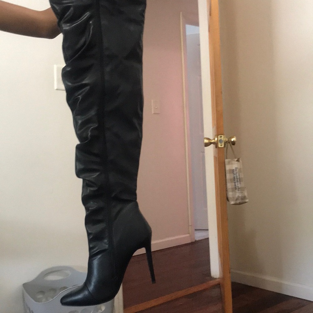 Knee high black boots